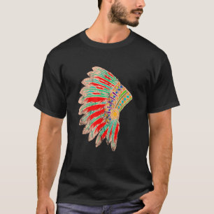Native American Indian Tribes Feather Headdress Pr T-Shirt