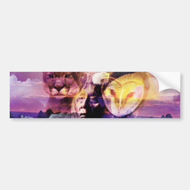 Native American Indian Warrior Bumper Sticker (Front)