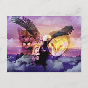 Native American Indian Warrior Postcard