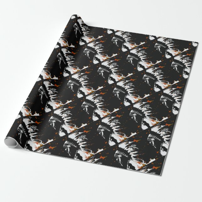 Native American Indian Wrapping Paper (Unrolled)