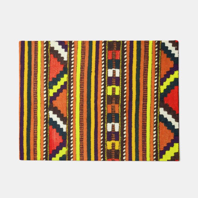 Native American Indian yellow design Doormat (Front)