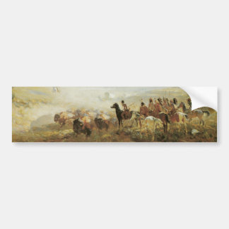 Native American Indians Buffalos Bumper Sticker