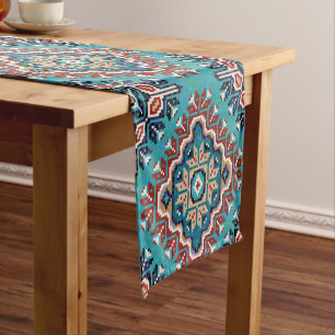 Native American Indians Navajo Mosaic Pattern Short Table Runner