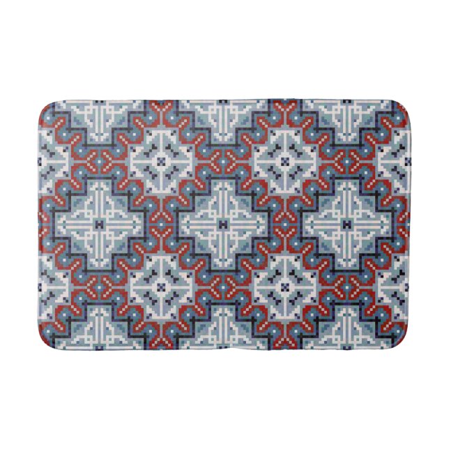 Native American Indians Navajo Pattern Bath Mat (Front)