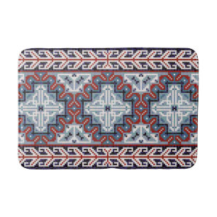 Native American Indians Navajo Pattern Bath Mat