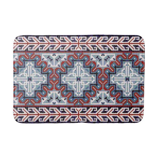 Native American Indians Navajo Pattern Bath Mat (Front)