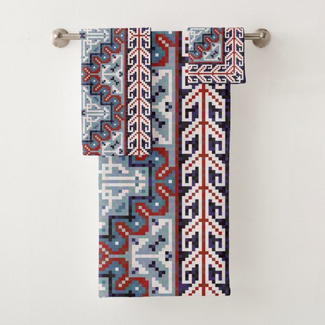 Native American Indians Navajo Pattern Bath Towel Set (Insitu)
