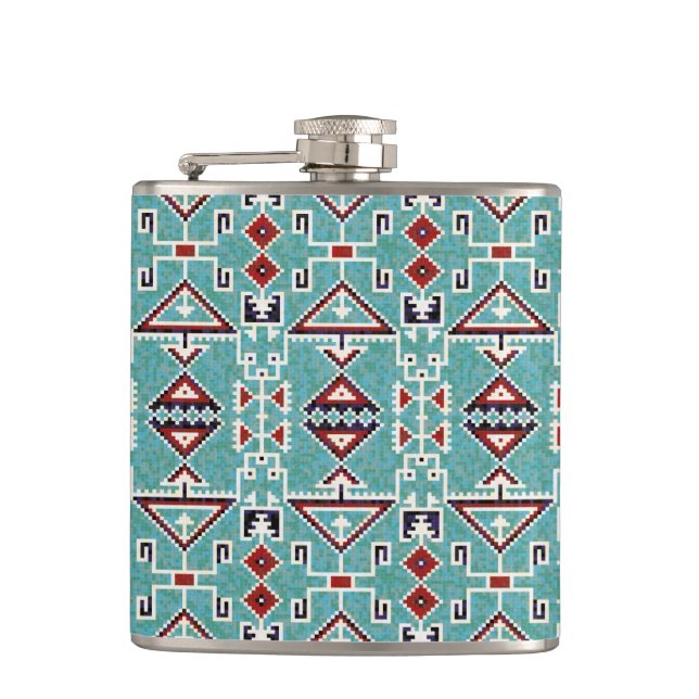 Native American Indians Navajo Pattern   Flask (Front)