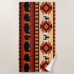Native American Indigenous Beach Towel
