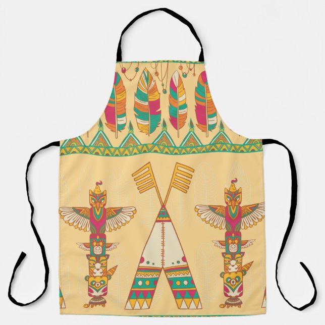 Native american indigenous ornamental seamless pat apron (Front)