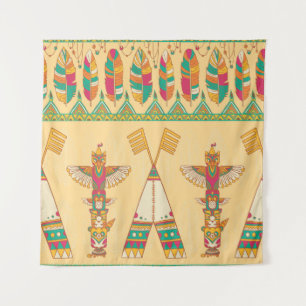 Native american indigenous ornamental seamless pat tapestry