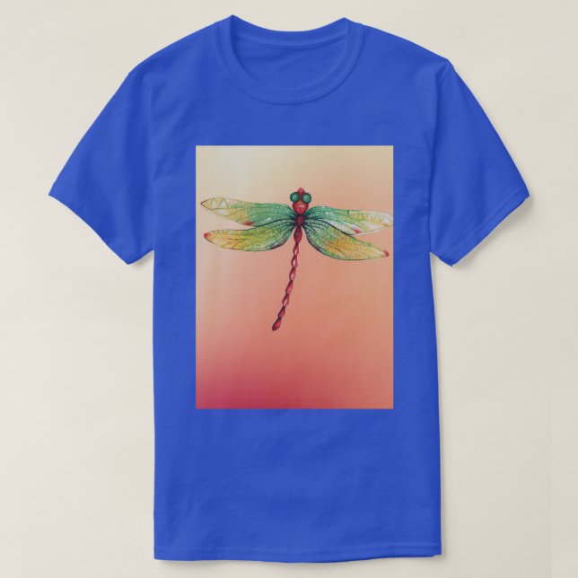 Native American Indigenous Roots Dragonfly Orange  T-Shirt (Design Front)