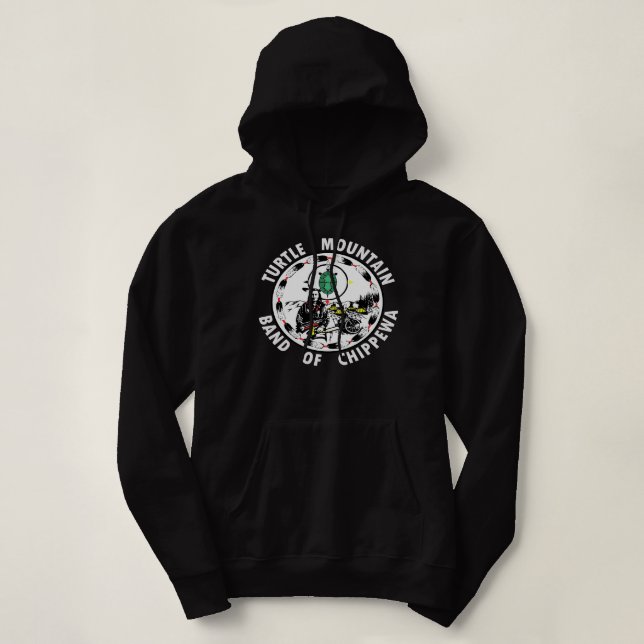 Native American Indigenous Turtle Mountain native  Hoodie (Design Front)