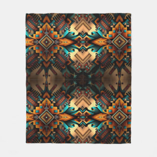 Native American-Inspired Abstract Pattern Fleece Blanket
