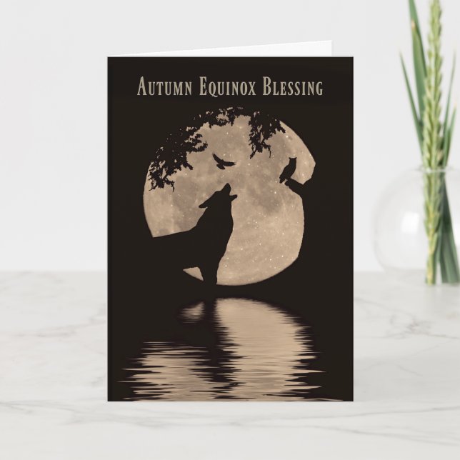 Native American Inspired Autumn Equinox Blessings Card (Front)