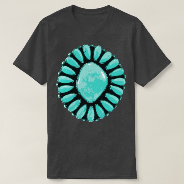 Native American Inspired Turquoise Jewellery Clust T-Shirt (Design Front)