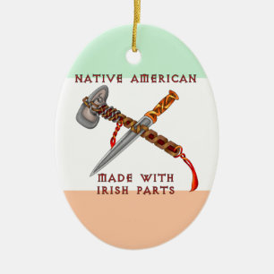 Native American/Irish Ceramic Tree Decoration
