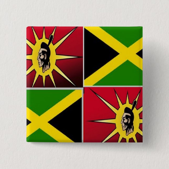 Native american-Jamaican 15 Cm Square Badge (Front)