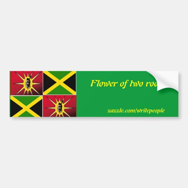 Native american-Jamaican Bumper Sticker (Front)