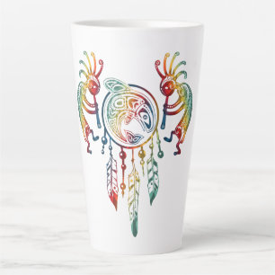 Native American Kokopelli Whale Dreamcatcher 1 Latte Mug