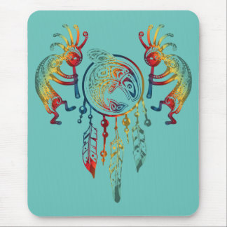 Native American Kokopelli Whale Dreamcatcher 1 Mouse Pad