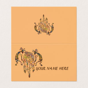 Native American Kokopelli Whale Dreamcatcher 2 Business Card