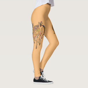 Native American Kokopelli Whale Dreamcatcher 2 Leggings