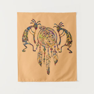 Native American Kokopelli Whale Dreamcatcher 2 Tapestry