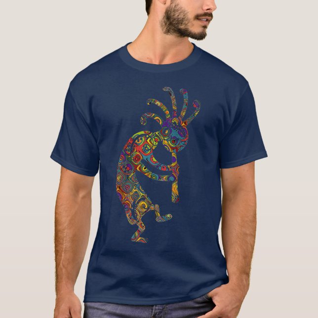 Native American Kokopelli with Ornaments P  Fan T-Shirt (Front)