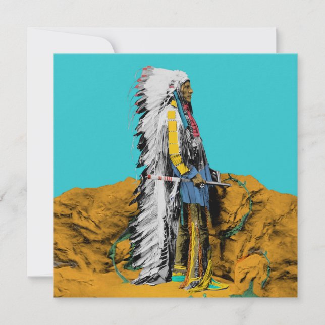 Native American Lakota Sioux Flat Greeting Card (Front)