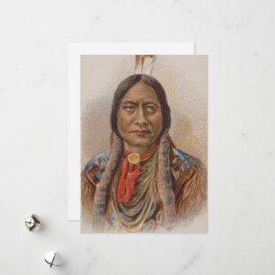 Native American: Lakota Sitting Bull, Smoking Ad Holiday Card