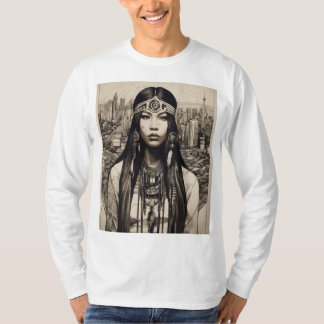 Native American Linework T-Shirt Design