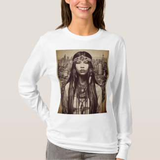 Native American Linework T-Shirt Design