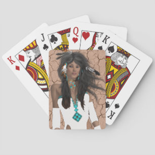 Native American Maiden Playing Cards