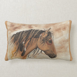 Native American Majestic Mustang Series Horse Art  Lumbar Cushion