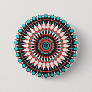 Native American Mandala 6 Cm Round Badge