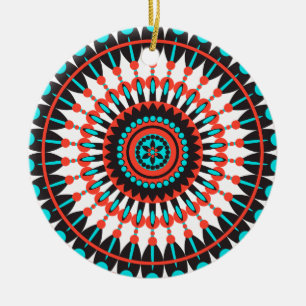 Native American Mandala Ceramic Ornament