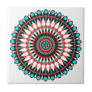 Native American Mandala Ceramic Tile