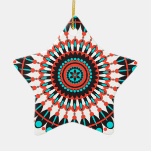 Native American Mandala Ceramic Tree Decoration