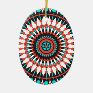 Native American Mandala Ceramic Tree Decoration