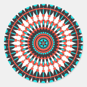 Native American Mandala Classic Round Sticker