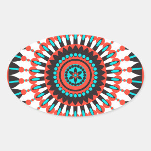 Native American Mandala Oval Sticker