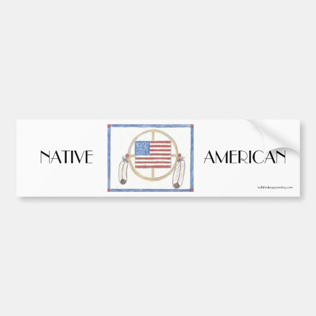 NATIVE AMERICAN Medicine Wheel Bumper Sticker (Front)