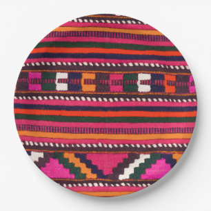 Native American Navajo Indian pink texture design Paper Plate