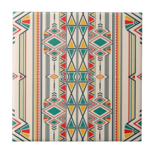 Native American Navajo Tribal Pattern Ceramic Tile