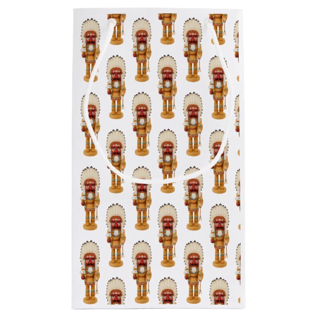 Native American Nutcracker Christmas Gift Bag (Back)