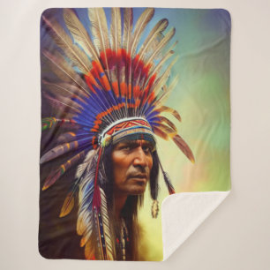 Native American Ojibwe Sherpa Blanket