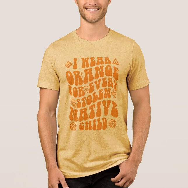 Native American Orange Day Indigenous Indian  Tri-Blend Shirt (Front)