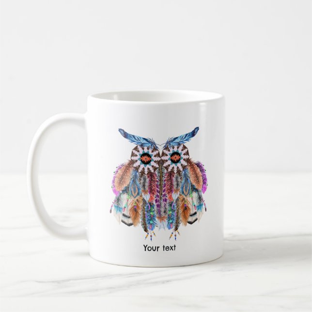 Native American Owl Dream catcher Coffee Mug (Left)