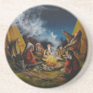 Native American Painting on Coaster